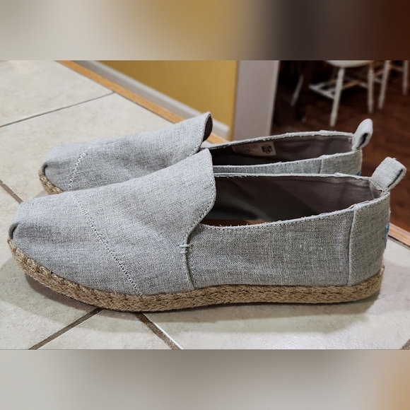 TOMS Deconstructed Alpargata Rope Grey Slip On Loafers EUC Sz 8.5 - Picture 1 of 9